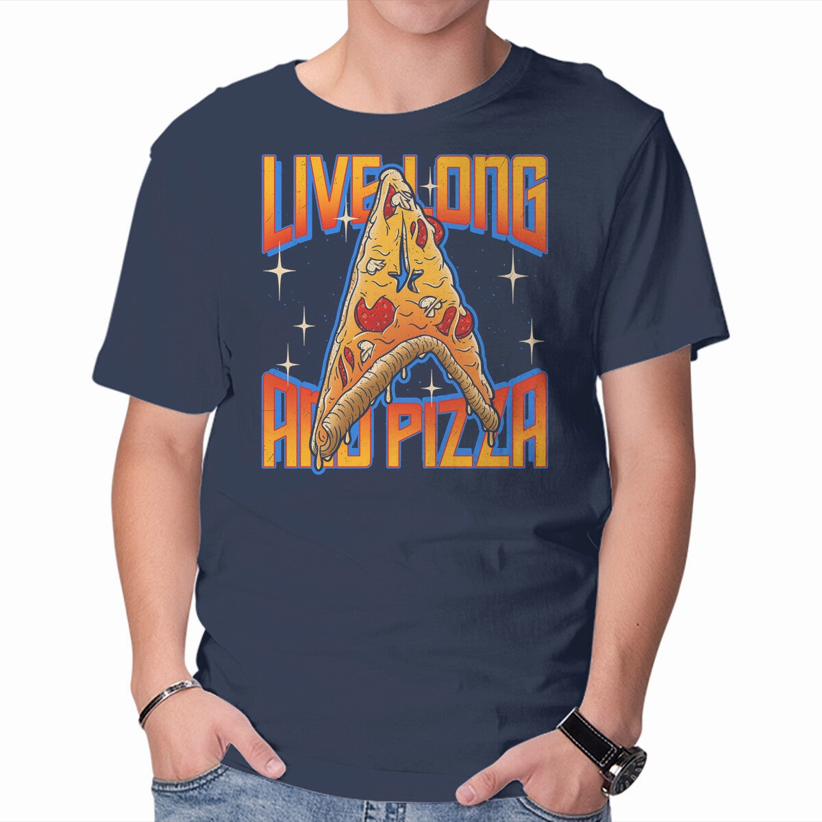 Solid Color Halloween Live Long And Pizza