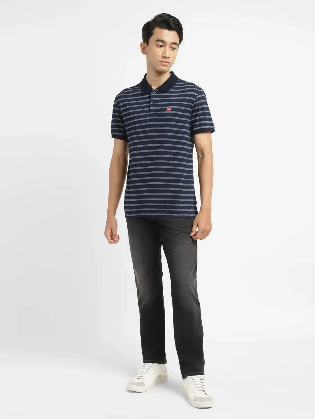 Men's Striped Slim Fit Polo T-shirt Flexible stretch Relaxed Layer