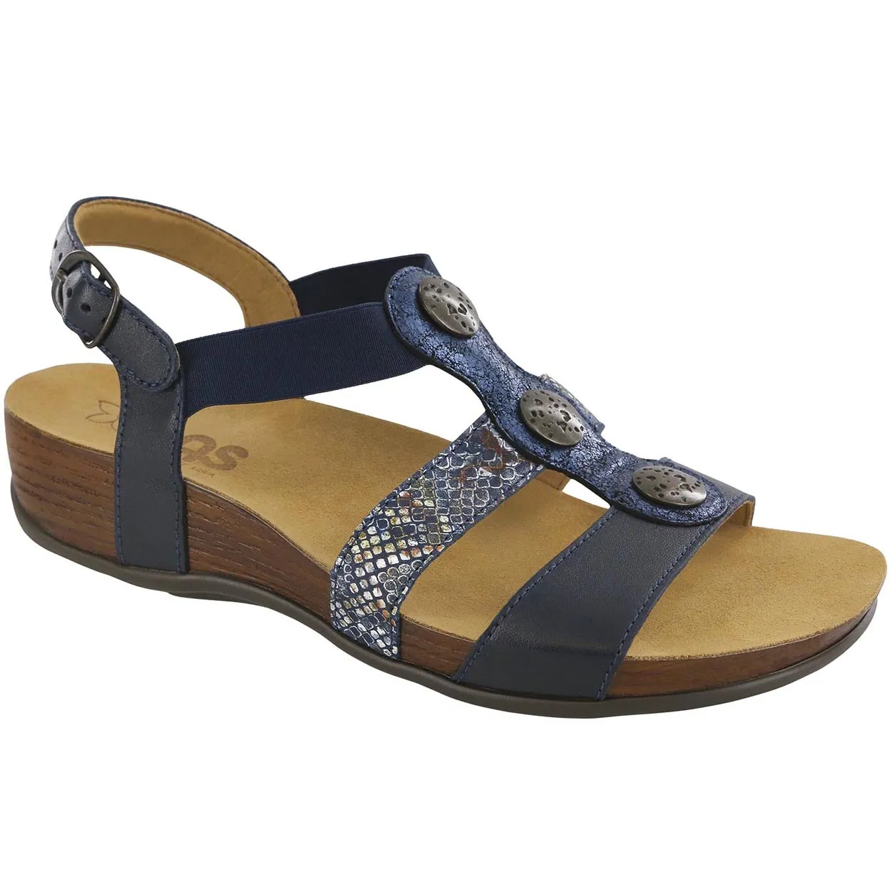 Clover - Navy/Multisnake Comfortable Vacation Sandals