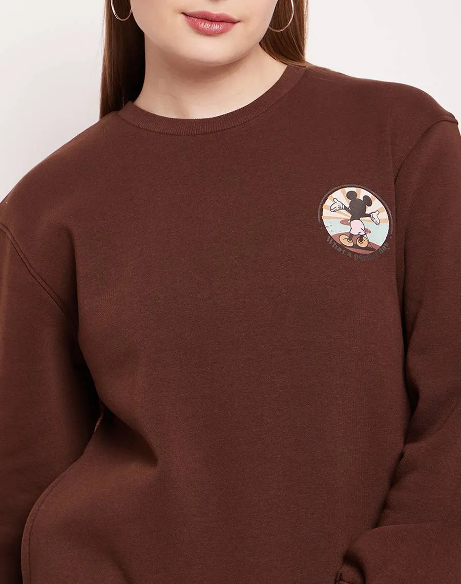 kids' Madame Disney Graphic Print Chocolate Brown Sweatshirt