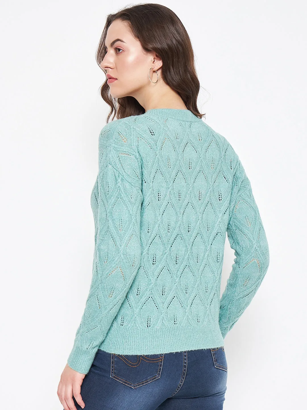 Madame Sea Green Sweater Layered Warmth Comfort Knitwear