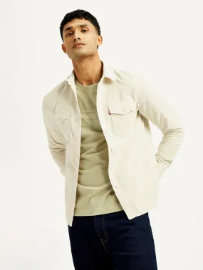 Men's Solid Slim Fit Corduroy Shirt Youth fashion On-The-Go Style