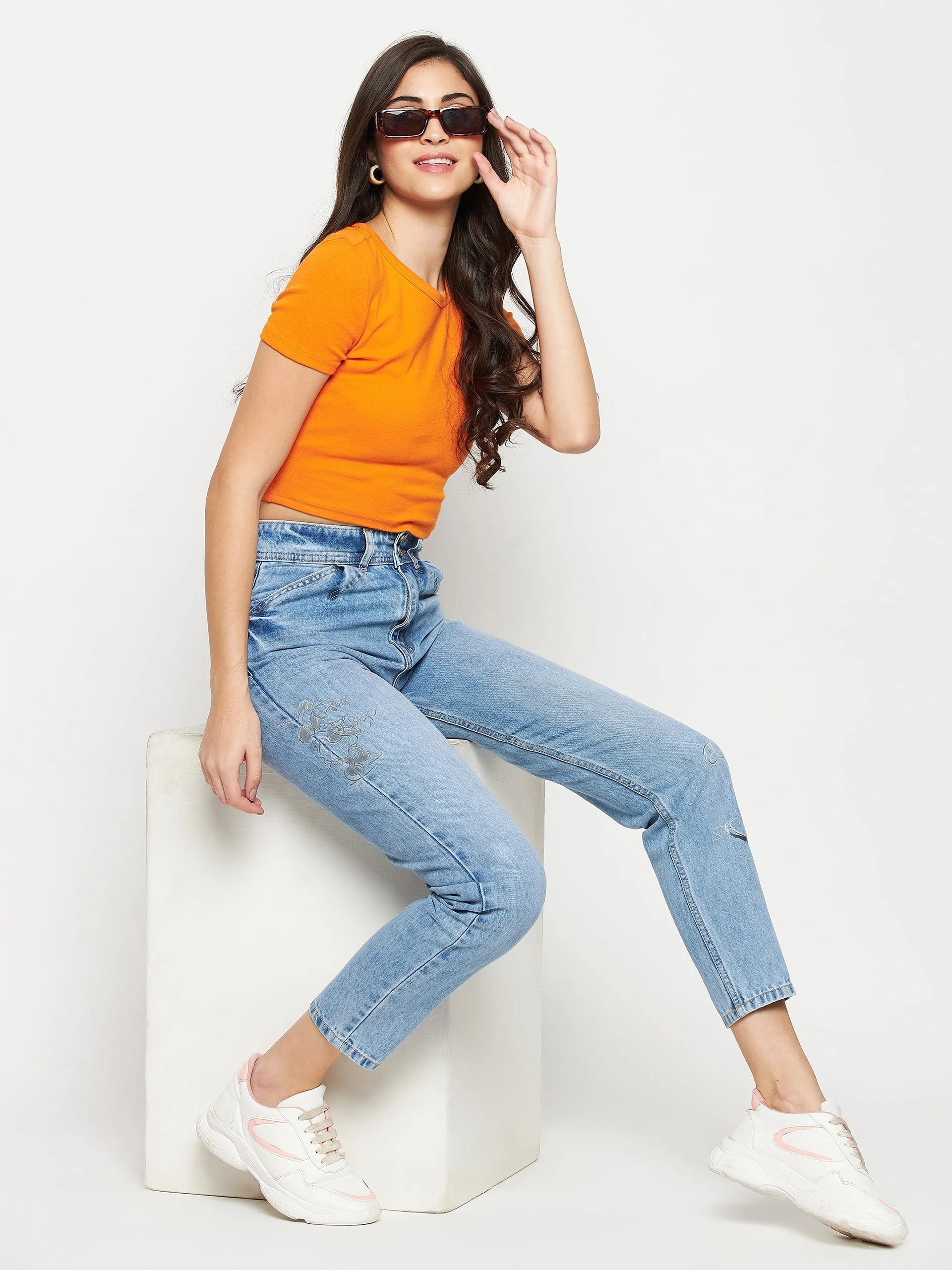 Madame Darkblue Denim Minimalist Adult Fashion