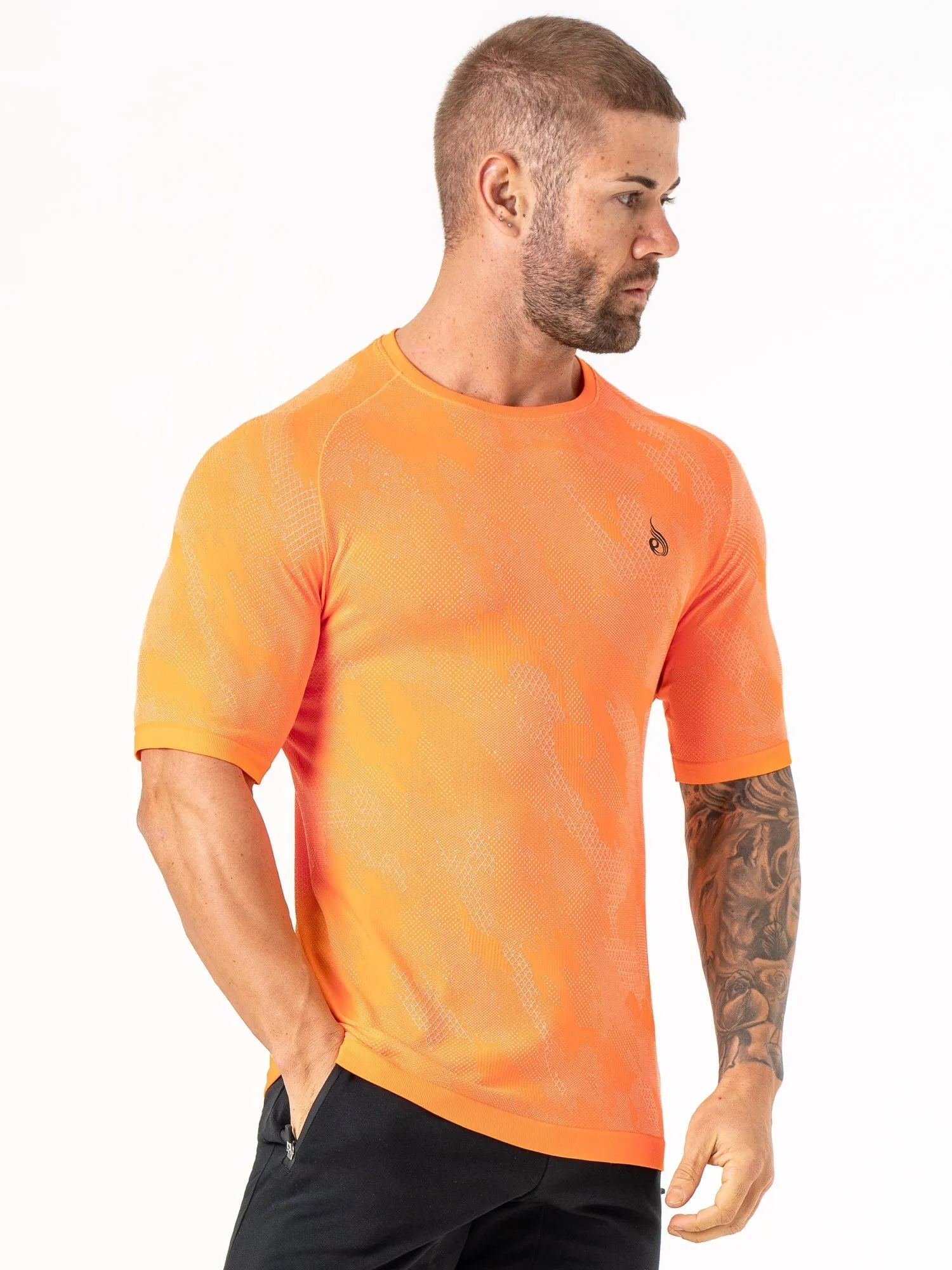 ReinforcedNeckline Aero Core Seamless T-Shirt - Orange