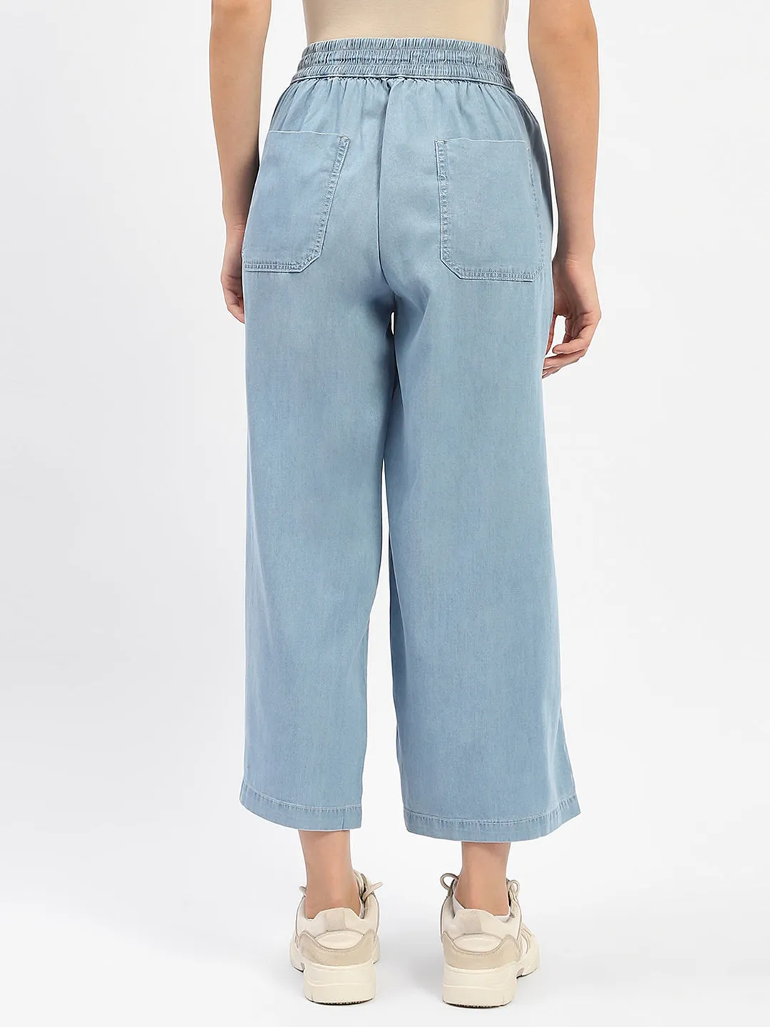 Timeless Design Madame Wide Leg Cropped Light Blue Denim