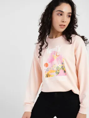 Women's Graphic Print Round Neck Sweatshirt product fringe edginess