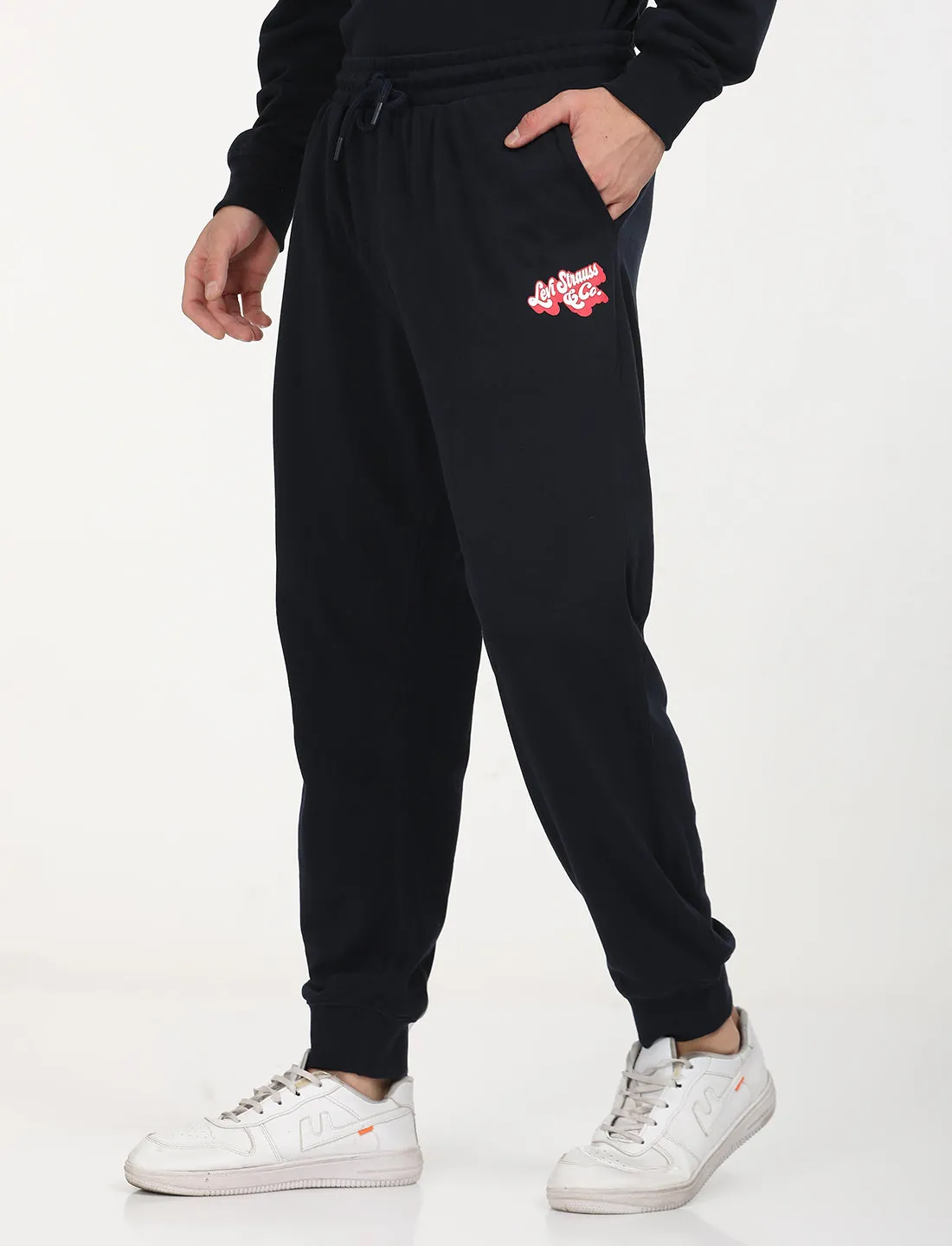 Men's Navy Regular Fit Joggers No Fuss Fit