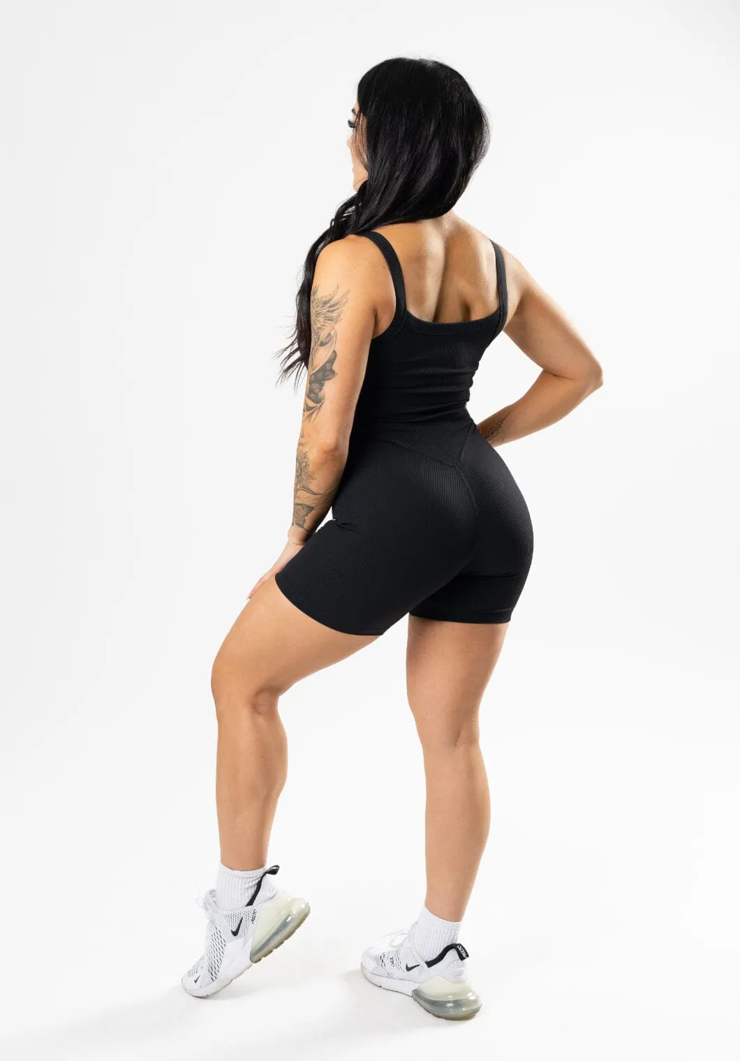 Elastic Comfort CloudRib? Strappy Sculptseam? Shortsuit Black