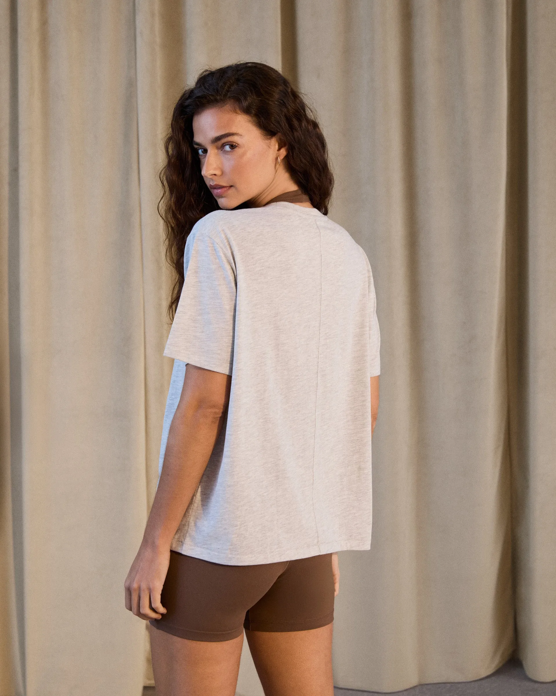 ReinforcedHems Urban Casual Look Classics Short Sleeve T-shirt - Light Grey Melange