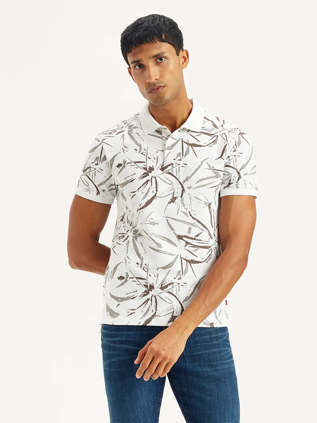 Everyday Design Men's All Over Print Slim Fit Polo T-Shirt