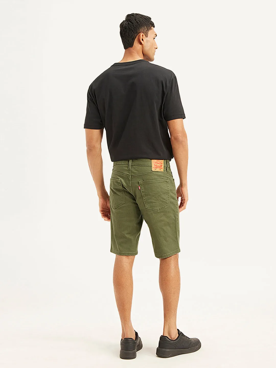 Men's Olive Tapered Shorts Reflective accents