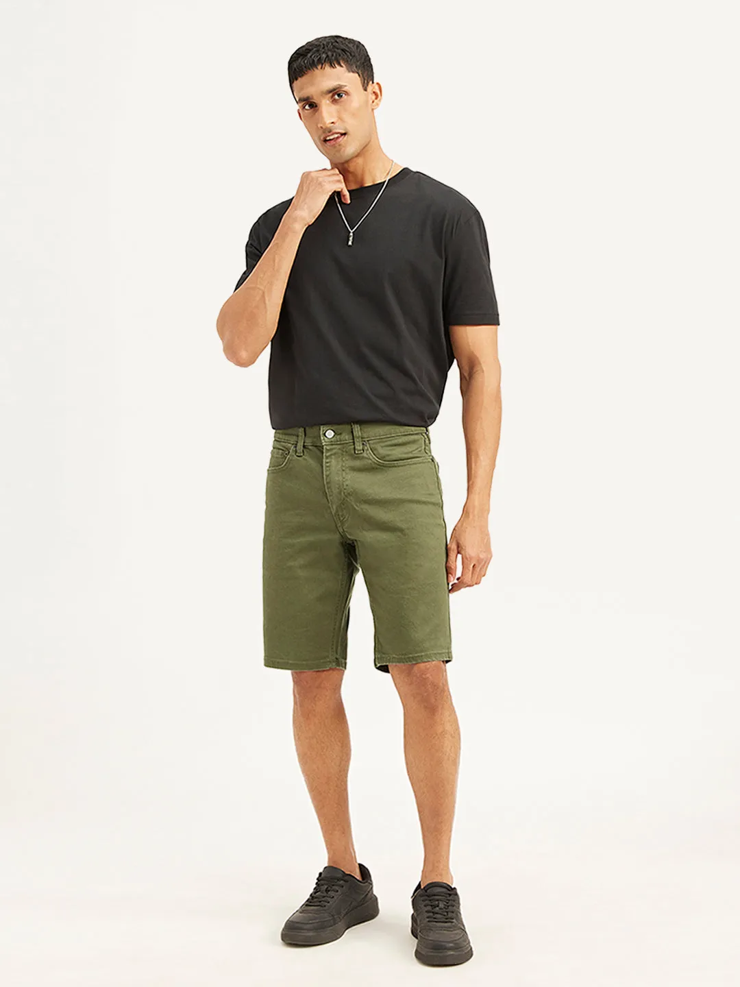 Men's Olive Tapered Shorts Weekend Wear maternity option