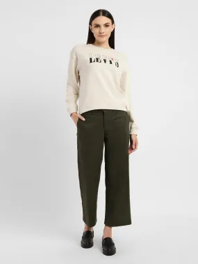 Women's Graphic Print Beige Crew Neck Sweatshirt Adventure Ready Travel Essential