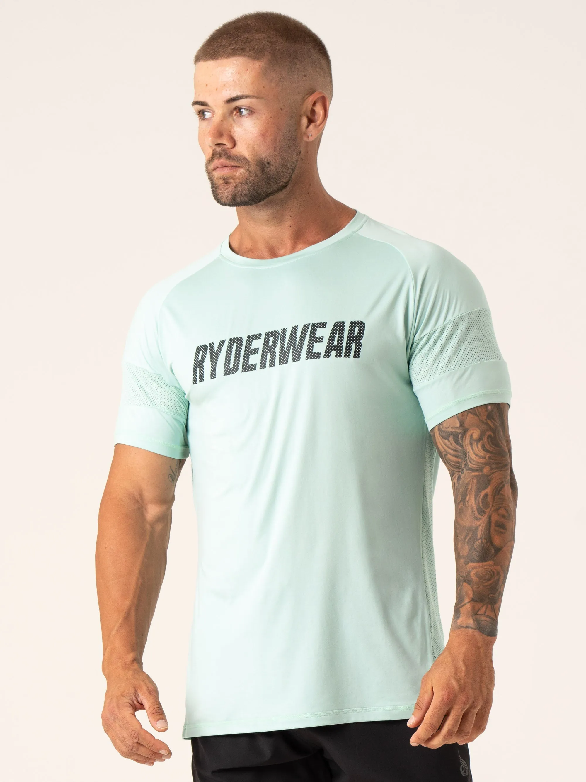Leisure Casual Flex Mesh T-Shirt - Aqua