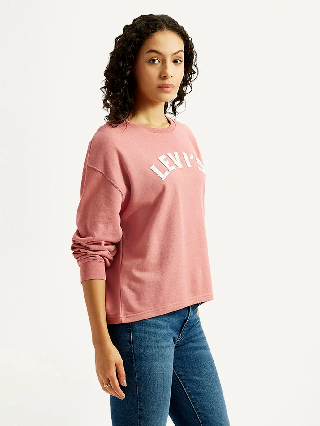 Trendy Layered Beach Wear Women's Brand Logo Crew Neck Sweatshirt