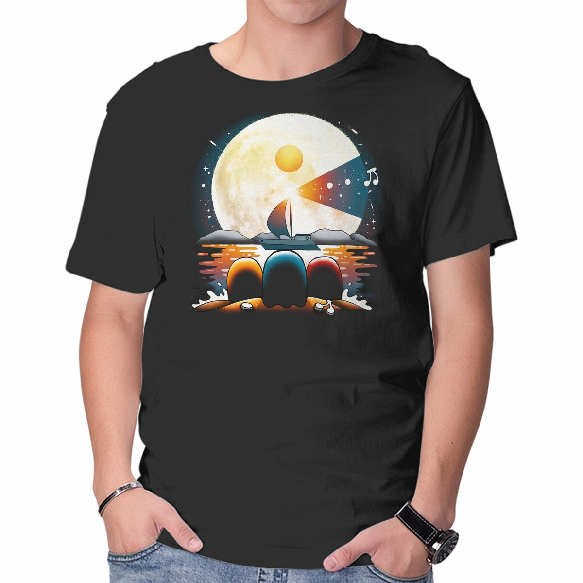 Heat Transfer Printing Clean Cut Gaming Moon Beach