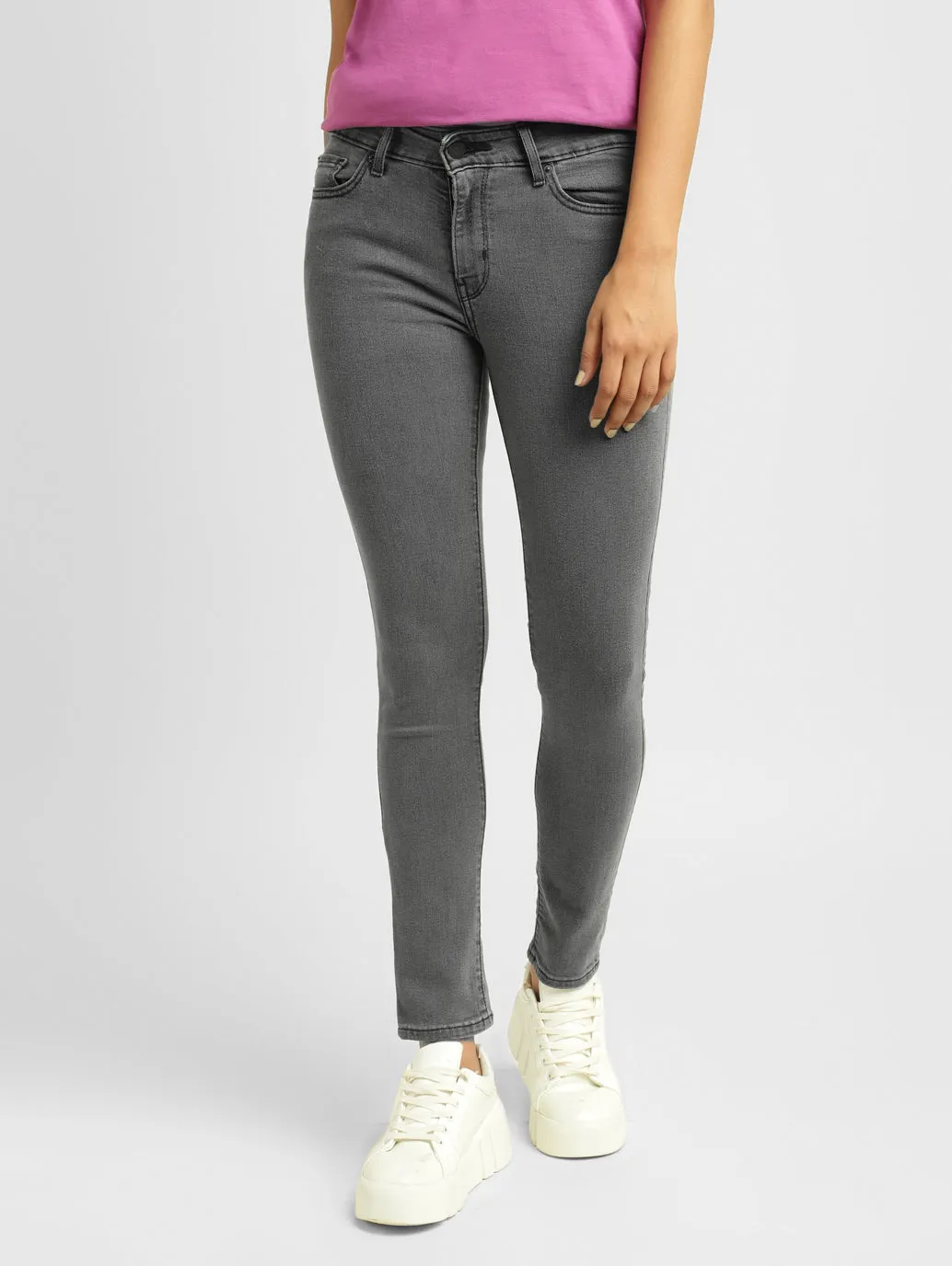 Neutral Loose Women's 711 Grey Skinny Fit Mid Rise Jeans