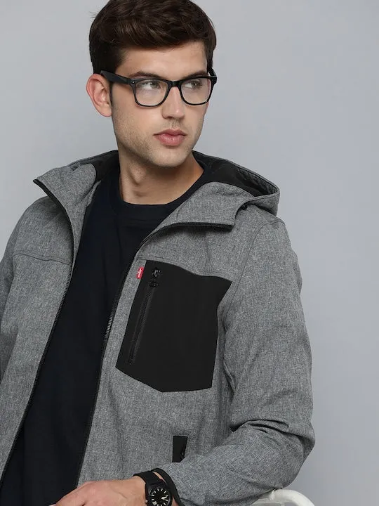 Men's Solid Hooded Tailored Jacket ThermalReflective