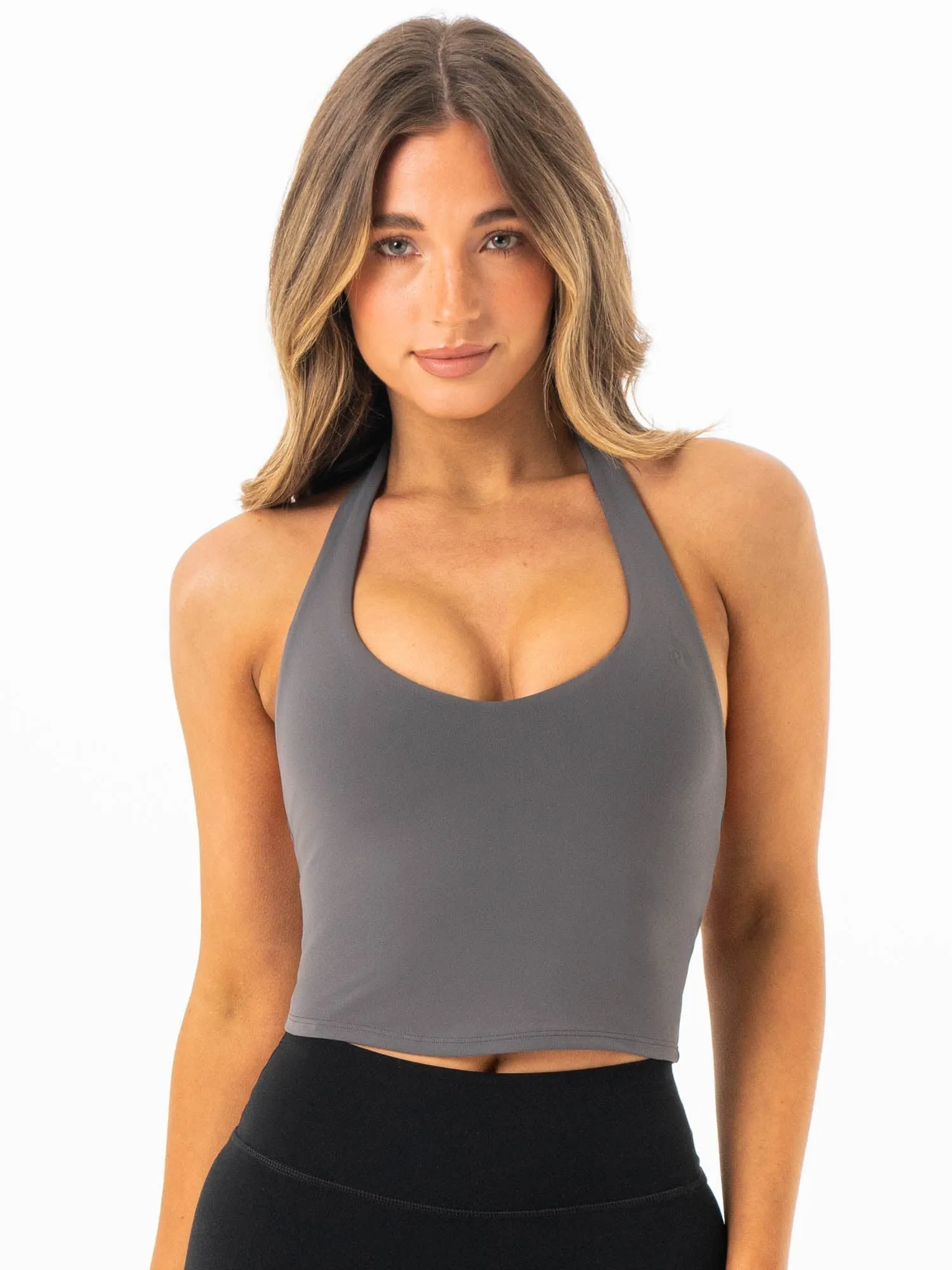 NKD Halter Shelf Tank - Charcoal Stylish Jacket