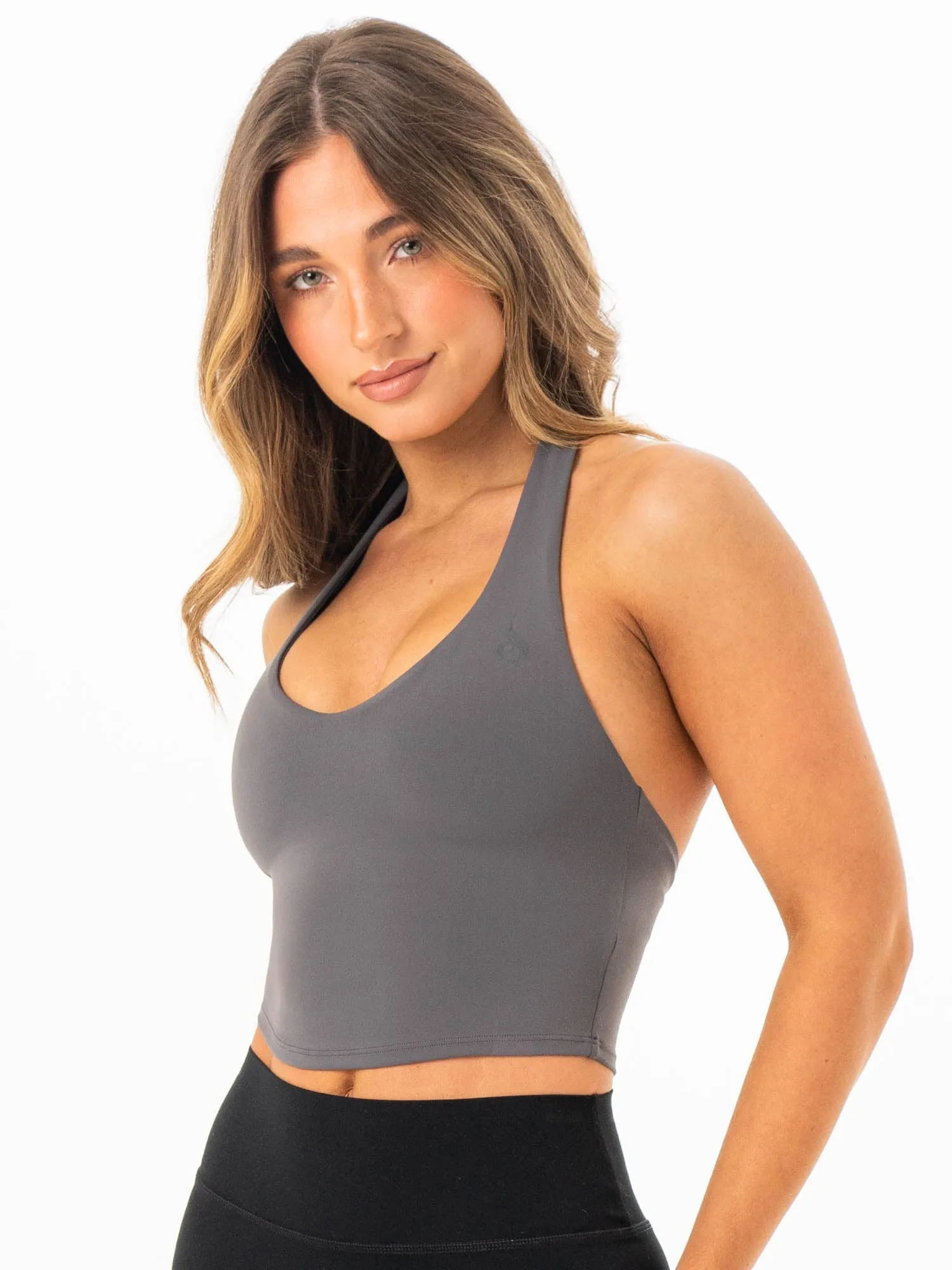 NKD Halter Shelf Tank - Charcoal Printed Hoodie Odor Resistant Technology