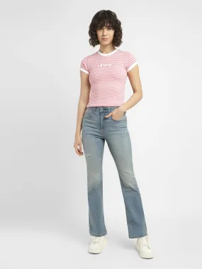 Women's 725 Blue Flared Fit High Rise Jeans Urban Uniform