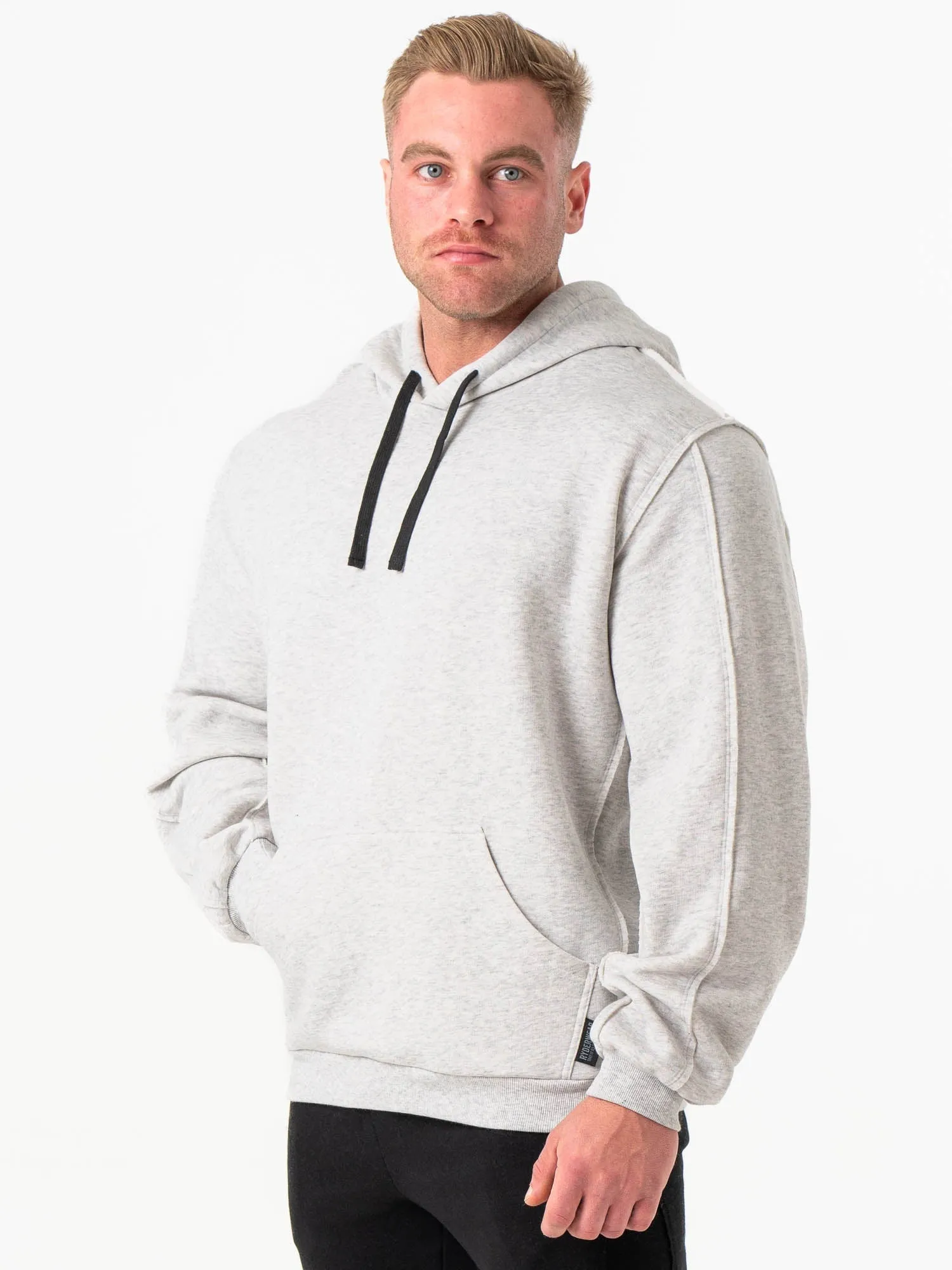 Force Hoodie - Chalk Grey Marl Low Profile Collar stain resistant coating