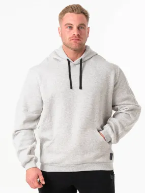 Runway Inspired Multi Pocket Layout Force Hoodie - Chalk Grey Marl