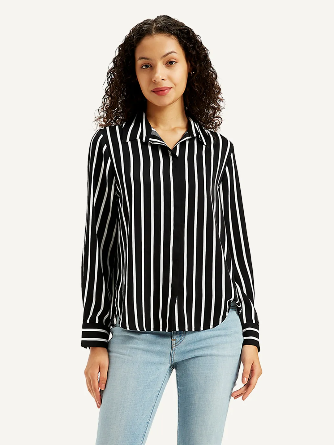 Women's Striped Regular Fit Shirt Quick Release Placket