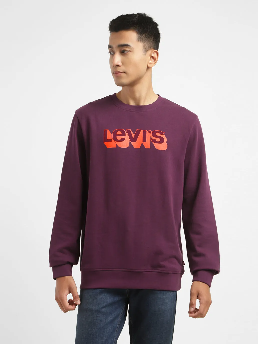 Men's Brand Logo Crew Neck Sweatshirt Winter Comfort