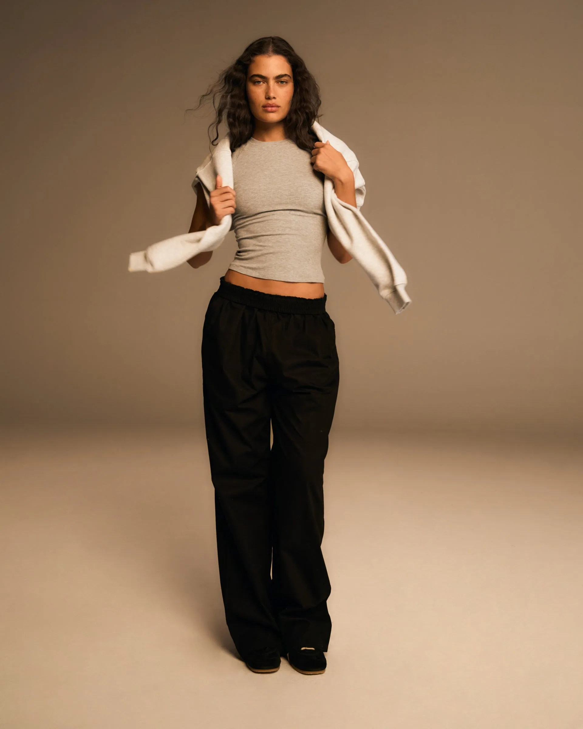 Cotton Pull on Pants - Black Blackout fabric Breathable back panel