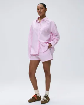 Cotton Stripe Boxer Shorts - Pink/White floral shorts