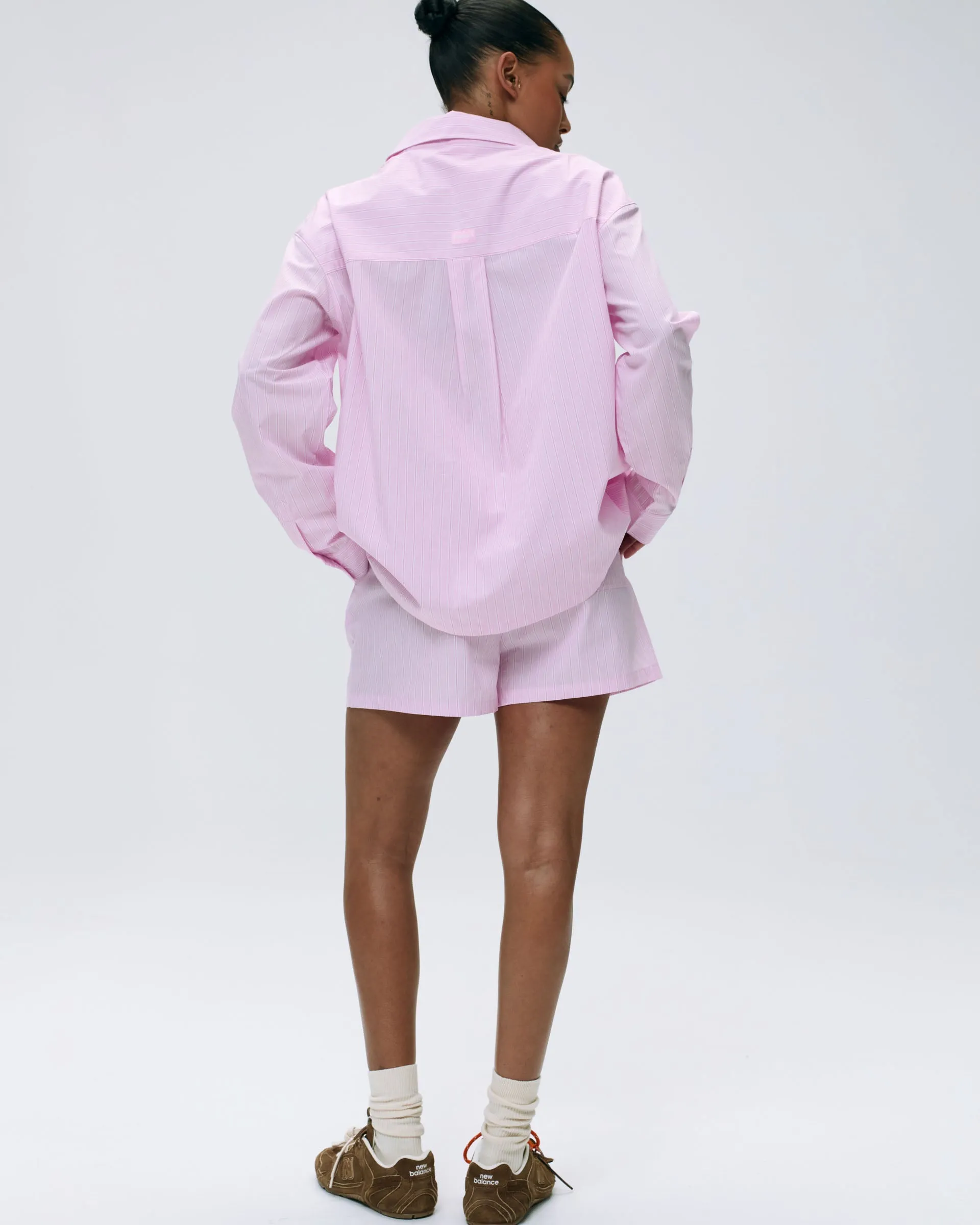 Ventilated Panels Comfort Flex Wear Cotton Stripe Boxer Shorts - Pink/White