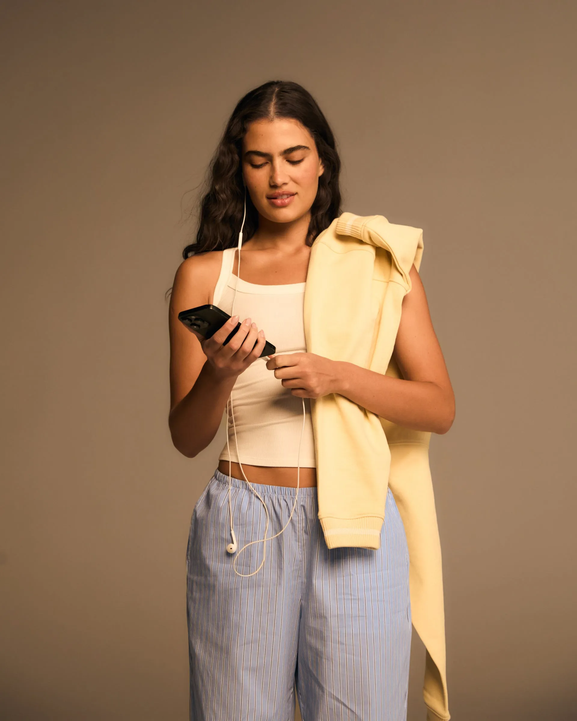 Gripper Waistband Cotton Stripe Pull On Pants - Blue/White