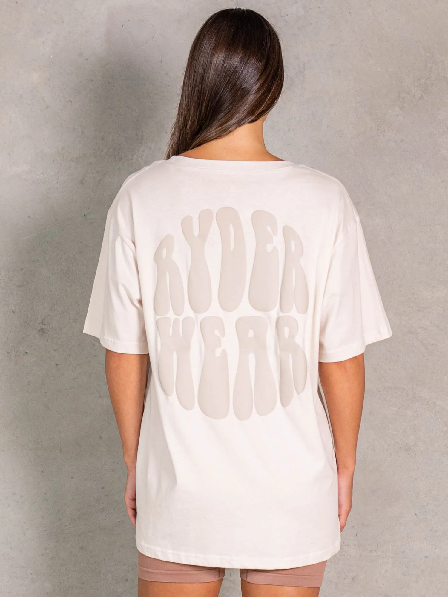 NRG Oversized T-Shirt - Oat Ultra Soft Texture Subtle Logo Placement