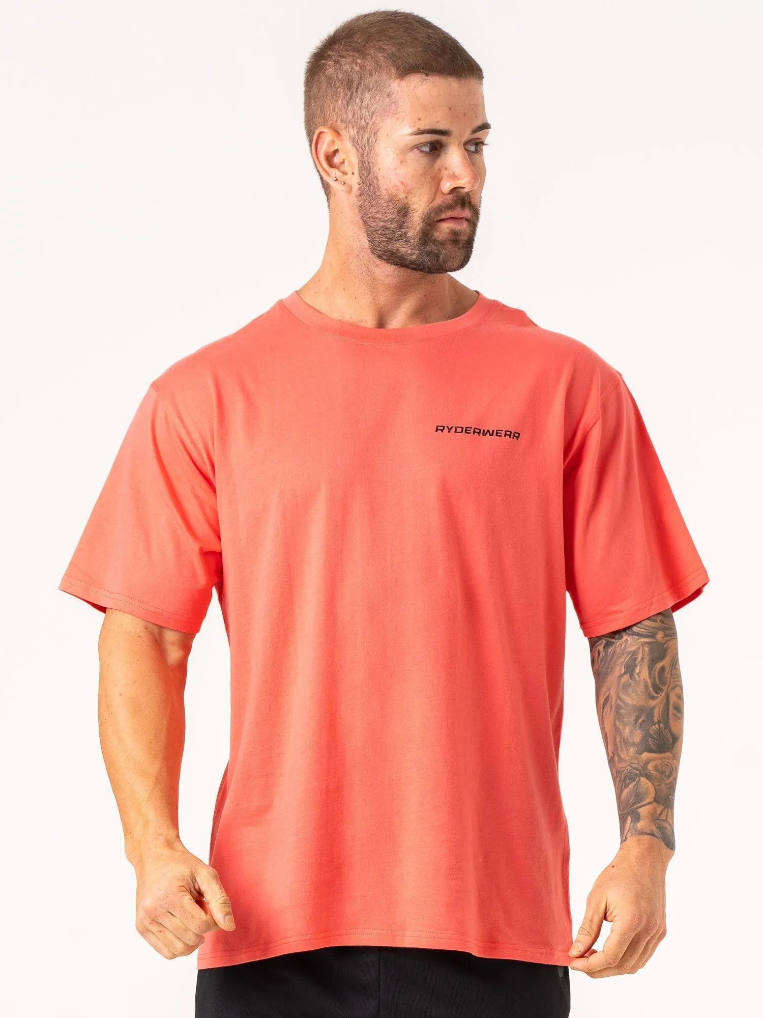 Energy Oversized T-Shirt - Coral Effortless Wearable Perfect for Layering