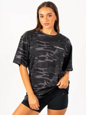 Antibacterial Treatment Energy Oversized T-Shirt - Black Camo
