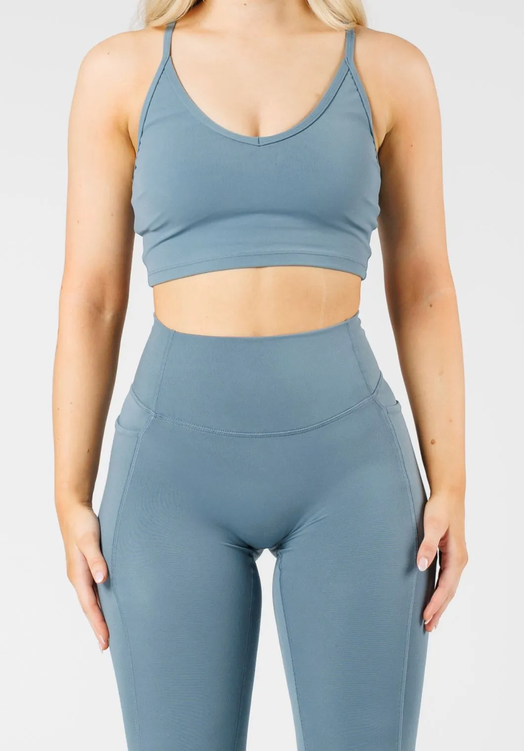 Reluna Empower Sculptseam? Plus Pocket Legging Slate Mesh Panel Studio Practice Modern Basic