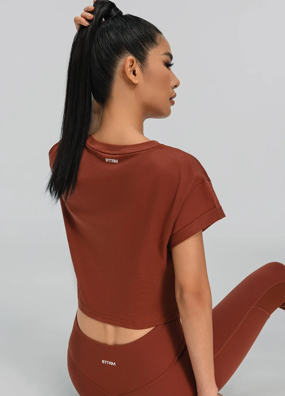 Cropped Cotton T-Shirt Relaxed Comfort Fit