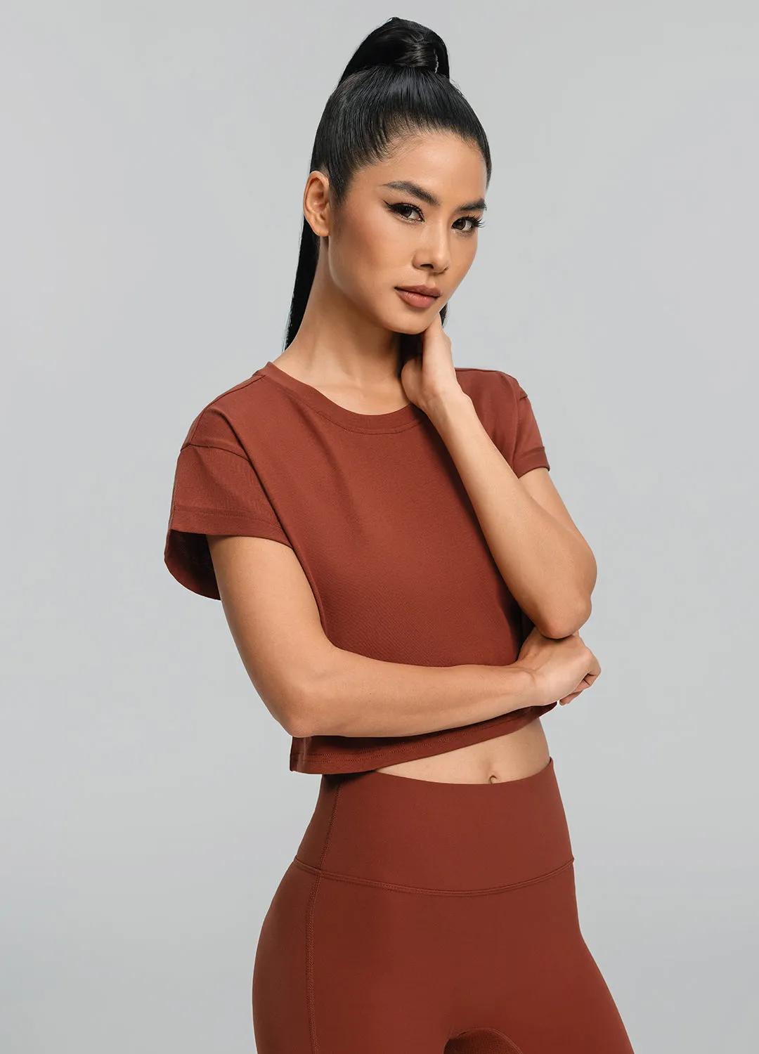 Cropped Cotton T-Shirt Cozy Layers