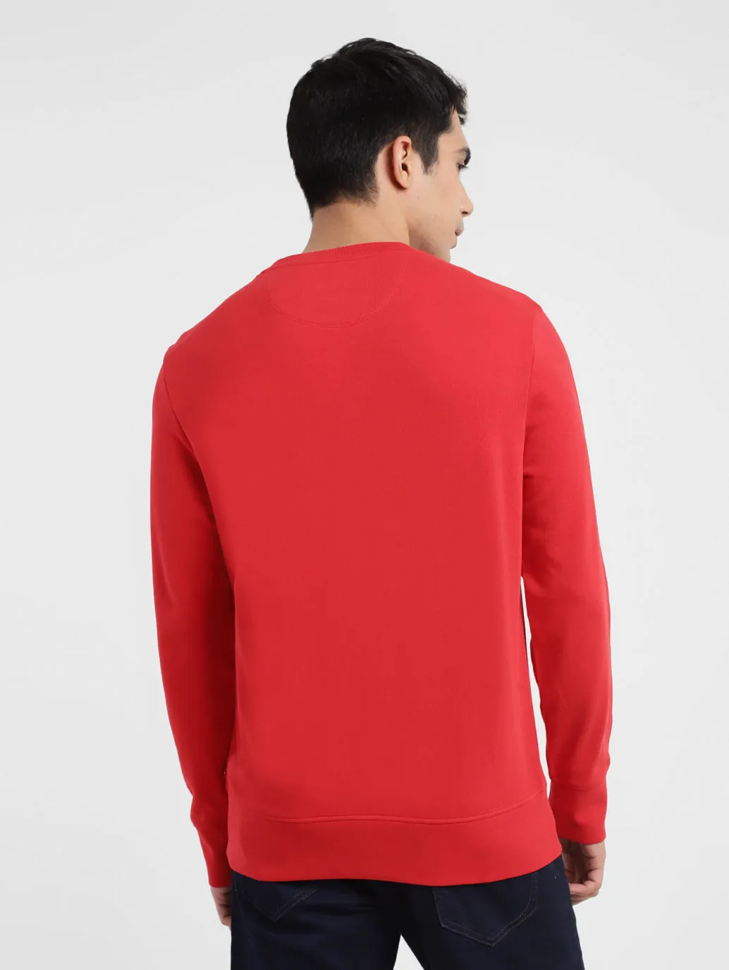 Satin Men's Brand Logo Crew Neck Sweatshirt