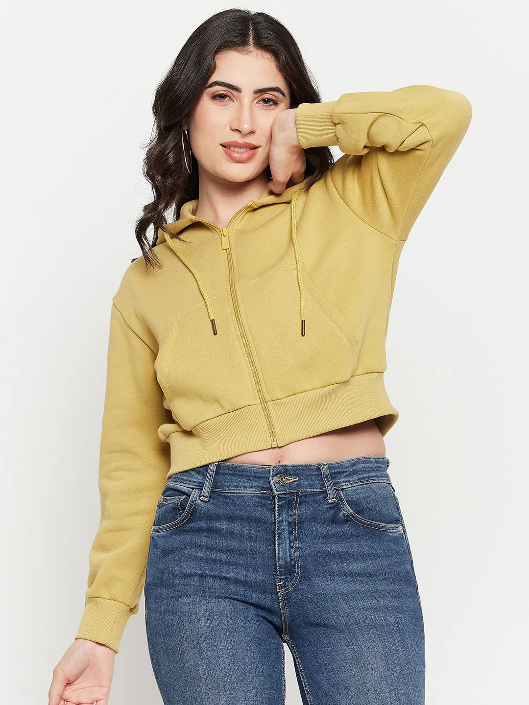 Casual Vibes Madame Lime Hood Neck Sweatshirt