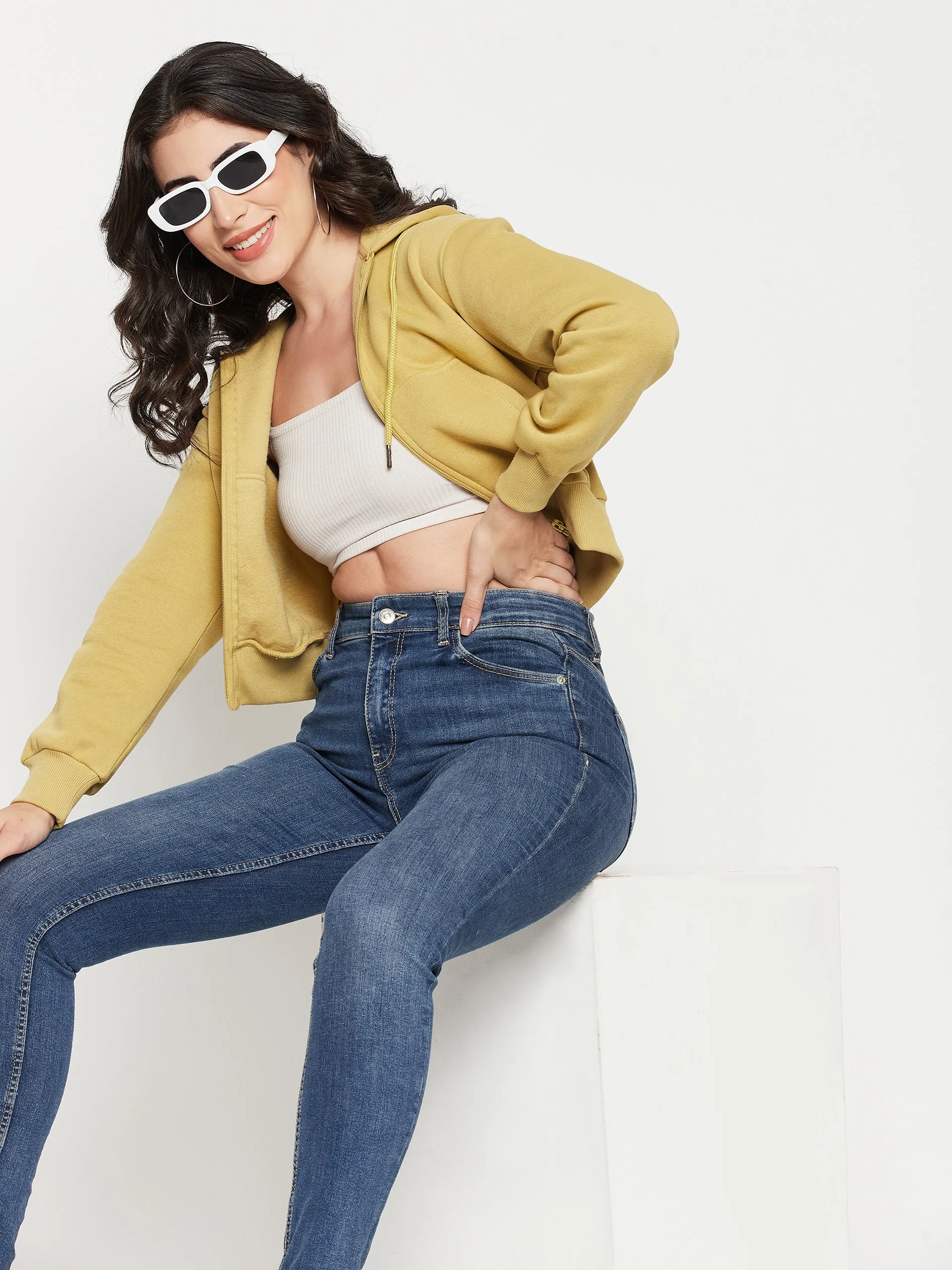 Madame Lime Hood Neck Sweatshirt Bar Night