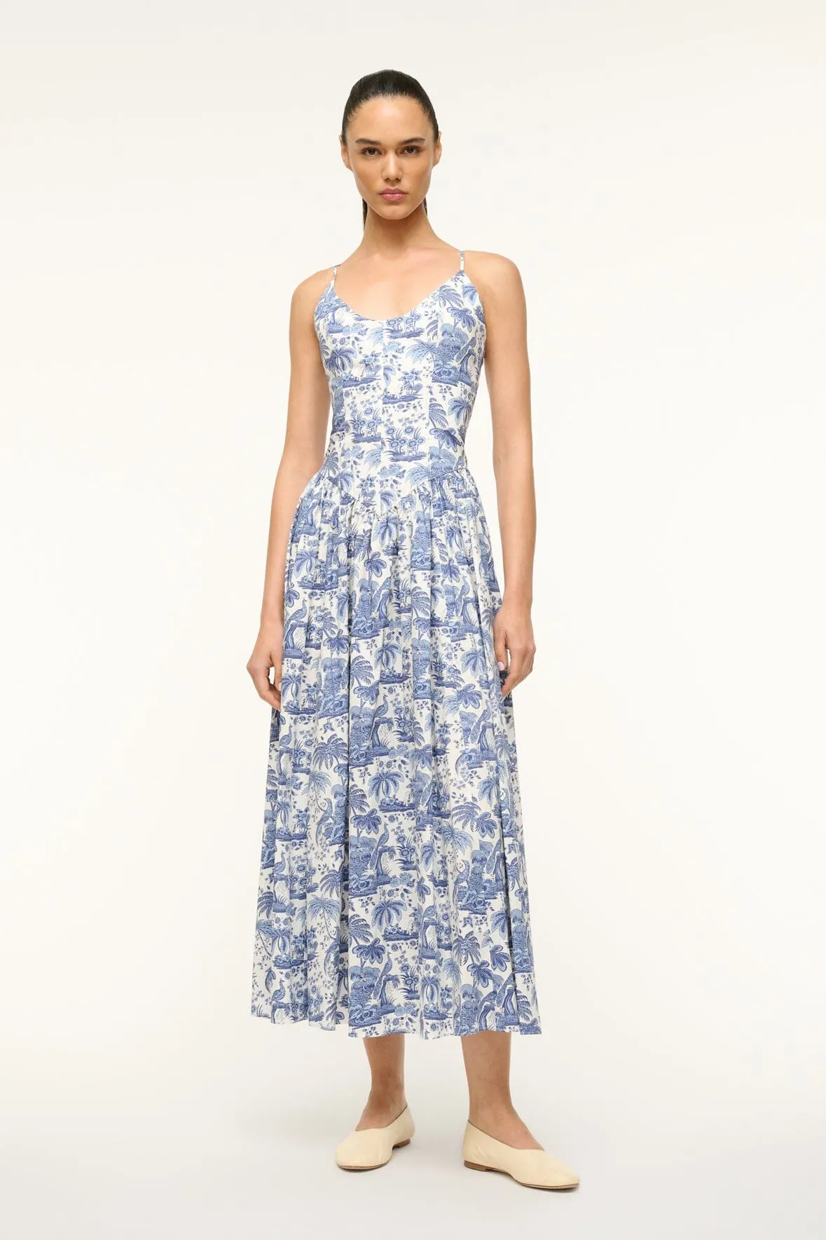 DENA DRESS | BLUE TOILE Calm Tone Soft Mesh
