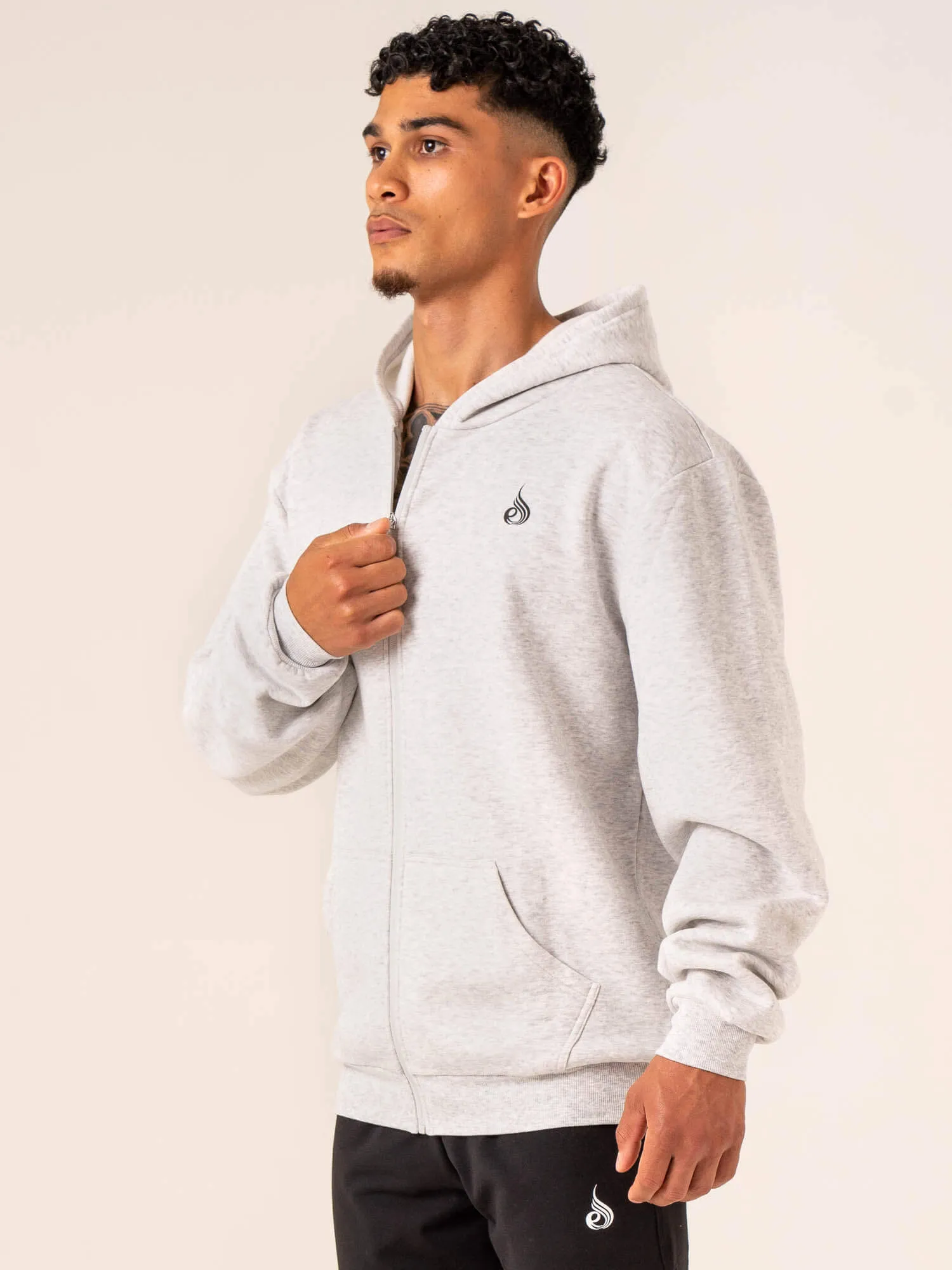 Emerge Track Jacket - Snow Grey Marl Sun Protective Fabric RubberizedButtonClosures