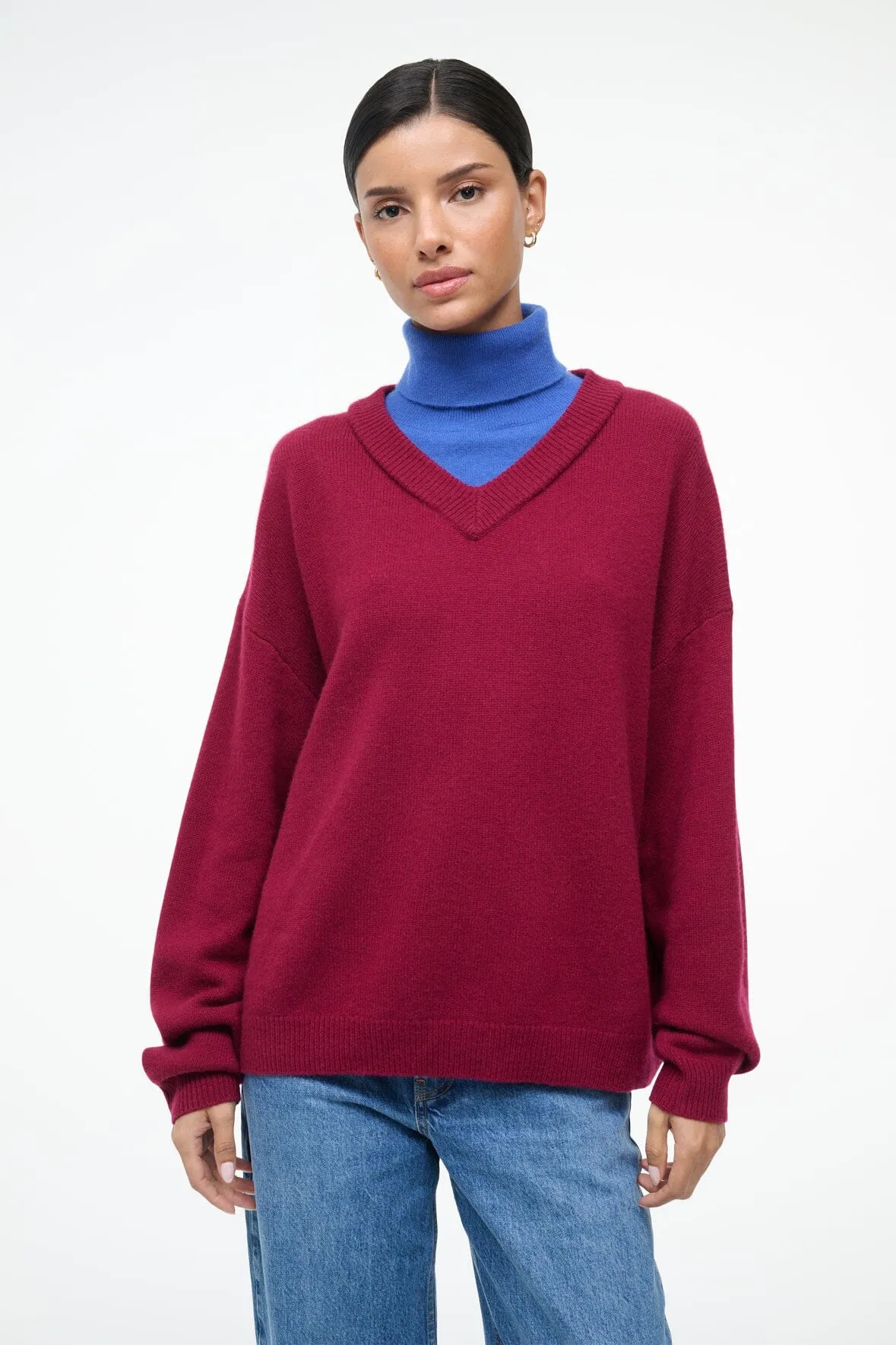 DORIS CASHMERE SWEATER | CRIMSON SAPPHIRE Fashionable Layering Quick Drying Technology