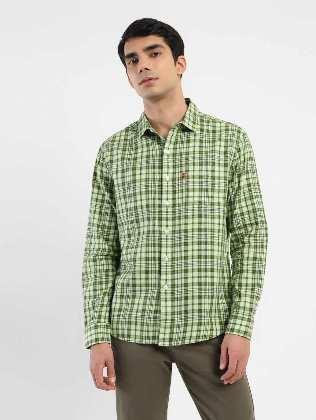 Refined Aesthetic Men's Checkered Slim Fit Shirt