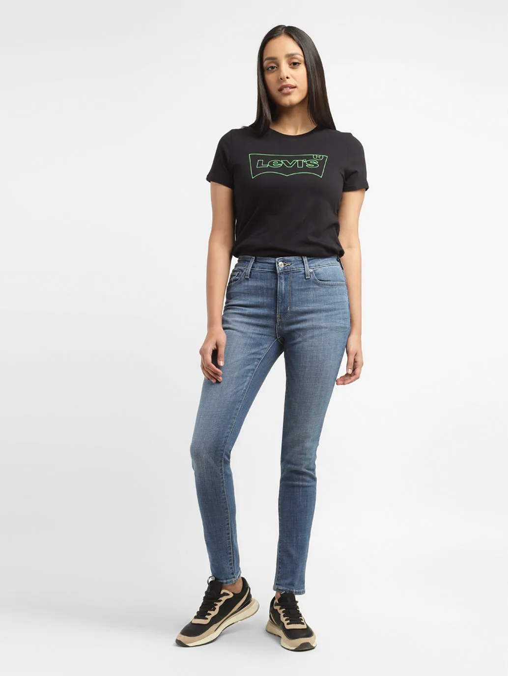 Women's 711 Blue Skinny Fit Mid Rise Jeans Casual Spring Mood Classic Wear