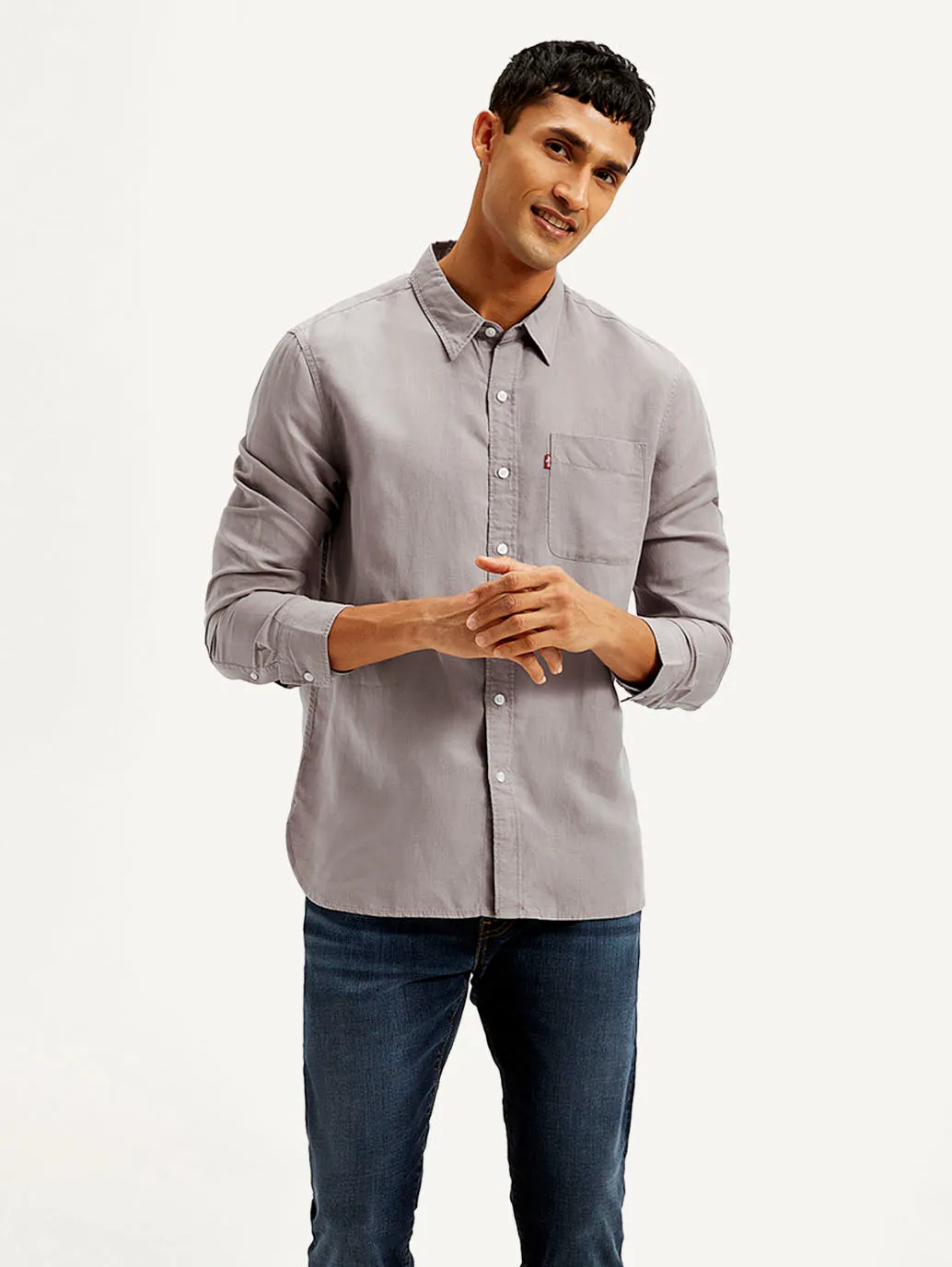 Friends Meetup Workwear Option Men's Solid Slim Fit Linen Shirt