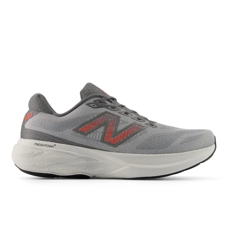 Fresh Foam X 880v15 - Slate Grey with Reflection and Urgent Red - Men's full - length running option specialized running shoes