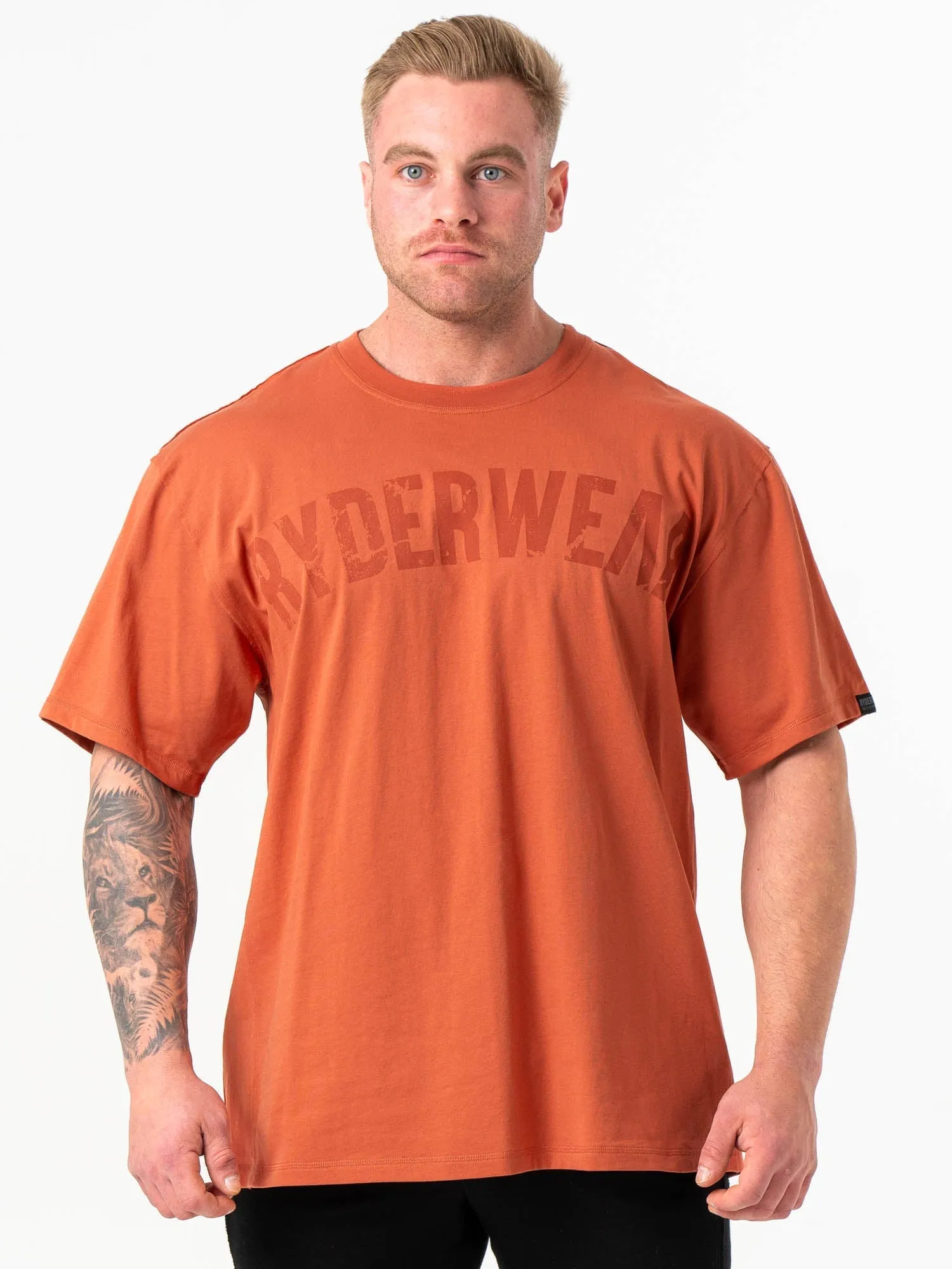 Versatile Layering Piece Force Oversized T-Shirt - Terracotta